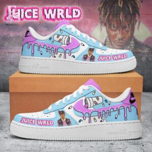 Clean, modern, and ready to use - the Juice Wrld blue Air Force Shoes.