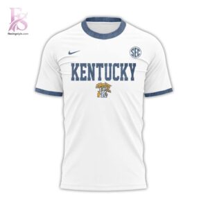 The Kentucky Wildcats Throwback Denim Uniform T Shirt shown with a modern and casual look.