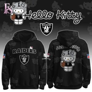 Visual preview of Las Vegas Raiders Hello Kitty 2026 Hoodie 1 suitable for online shopping.