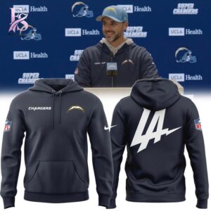 High-quality image focusing on the details of Los Angeles Chargers Sideline Hoodie.