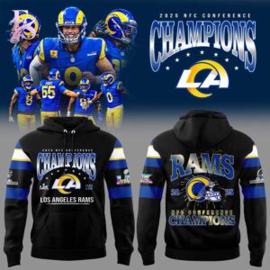 Comfortable and fashionable clothing item ideal for street style in Los Angeles Rams 2025 NFC Conference Champions Shirt 4