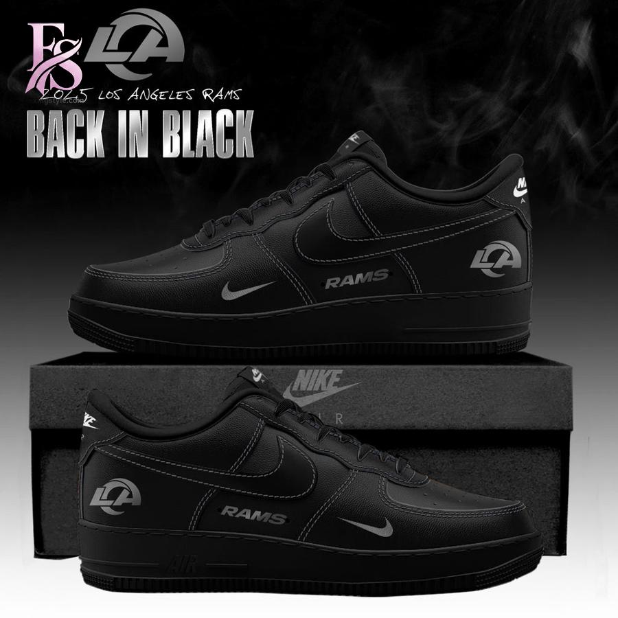 Fashion product showcasing a modern and stylish design suitable for everyday wear Los Angeles Rams Back in Black 2026 Nike Air Force 1 1