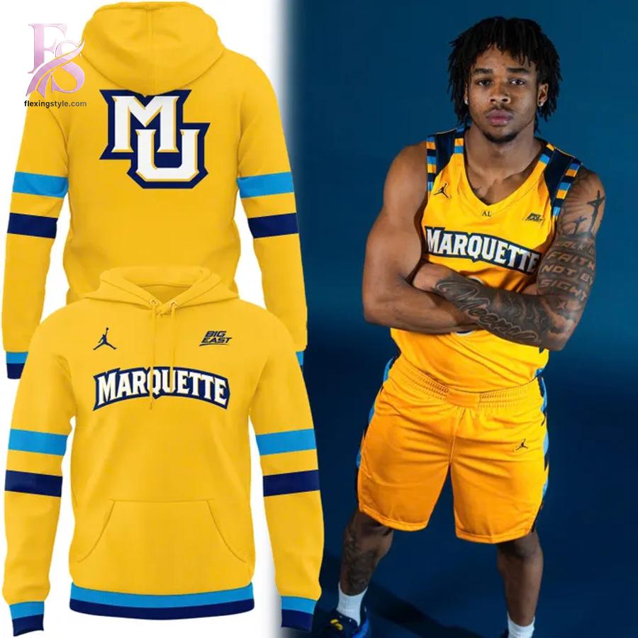 The Marquette Golden Eagles Basketball the Retros Uniform Hoodie 1 combines ease, comfort, and a timeless everyday style.