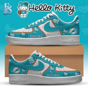 Unisex fashion apparel with modern streetwear design with theMiami Dolphins Hello Kitty 2026 Nike Air Force 1 1