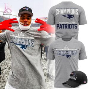 A simple choice for everyday fashion: New England Patriots 2025 2026 AFC Championship T Shirt 1.