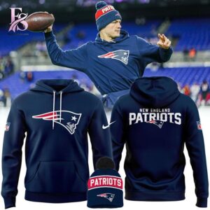 High-quality image focusing on the details of New England Patriots Pride Performance Hoodie.