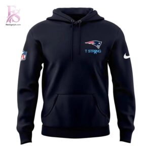 High-quality image focusing on the details of New England Patriots T STRONG Hoodie 2.