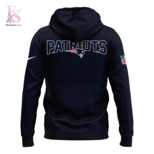 High-quality image focusing on the details of New England Patriots T STRONG Hoodie 3.