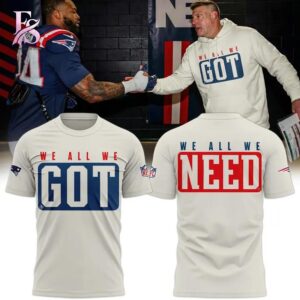Visual preview of New England Patriots We All We Got We All We Need Hoodie 4 suitable for online shopping.