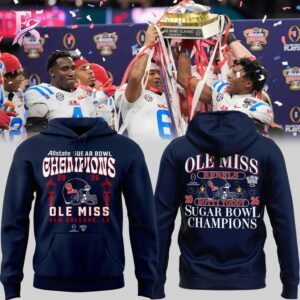 Unisex fashion apparel with modern streetwear design with theOle Miss Rebels Allstate Sugar Bowl Champions Shirt 3