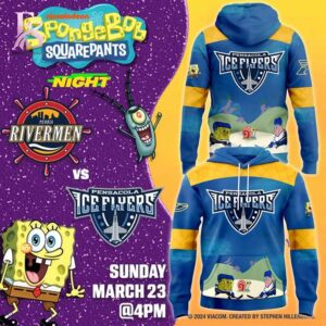 Clean, modern, and ready to use - the Pensacola Ice Flyers SpongeBob Hoodie.