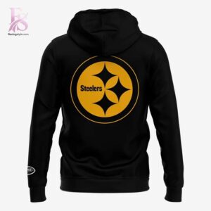 High-quality image focusing on the details of Pittsburgh Steelers Establishment Hoodie.