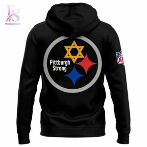 The Pittsburgh Steelers Stronger Than Hate Black Hoodie shown with a modern and casual look.