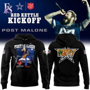 High-quality image focusing on the details of Post Malone Dallas Cowboys Hoodie.