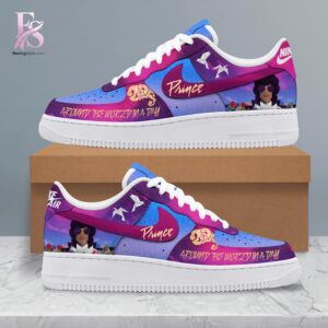 Prince Around The World In A Day Air Force Shoes modern fashion outfit in casual streetwear style