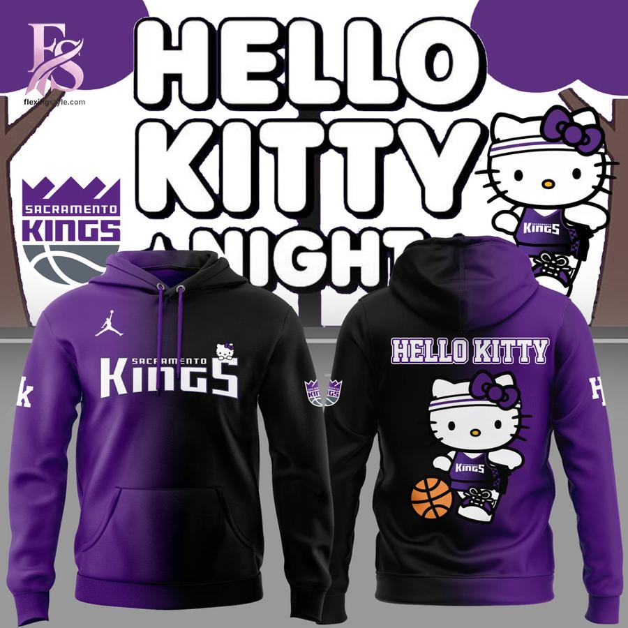 Comfortable and fashionable clothing item ideal for street style in Sacramento Kings x Hello Kitty Night Sweatshirt 3