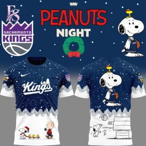 High-quality image focusing on the details of Sacramento Kings x Peanuts Night Snoopy Hoodie.