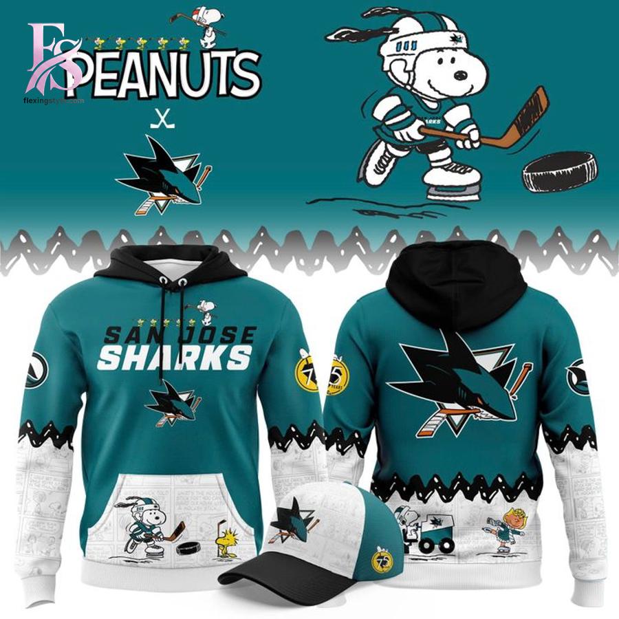 The San Jose Sharks Peanuts Night Snoopy Hoodie is easy to match and easy to enjoy.
