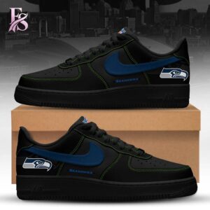 Visual preview of Seattle Seahawks Back In Black Air Force Shoes 1 suitable for online shopping.