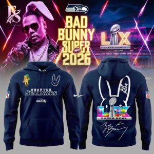 A simple choice for everyday fashion: Seattle Seahawks Bad Bunny Super Bowl 2026 Hoodie 1.