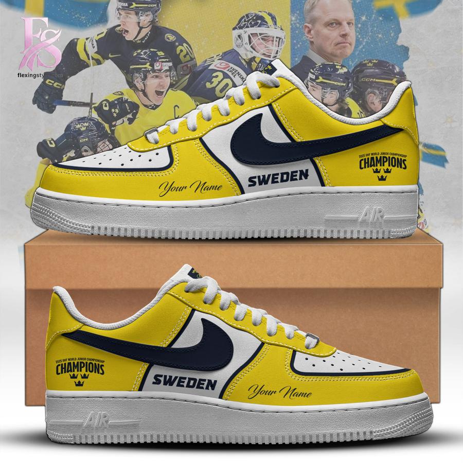 Visual preview of Sweden Hockey IIHF World Juniors Championship Air Force Shoes 1 suitable for online shopping.