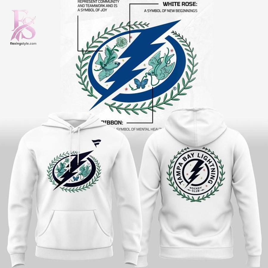 The Tampa Bay Lightning Stronger Together for Mental Health Hoodie 1 combines ease, comfort, and a timeless everyday style.