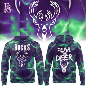 A relaxed style option, the Throwback Purple Milwaukee Bucks Fear The Deer Hoodie fits many outfits.