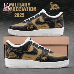 Unisex fashion apparel with modern streetwear design with theToledo Walleye 2026 Military Appreciation Nike Air Force 1 1