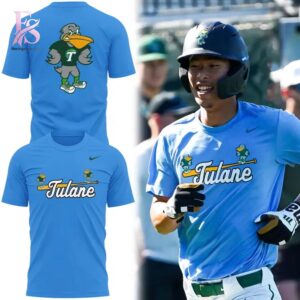 The Tulane Green Wave Baseball Sluggerbird Uniform Hoodie shown with a modern and casual look.