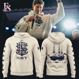 The Under Armour Cream Navy Midshipmen Navy vs Army Game Hoodie 1 is made to feel good and look good.