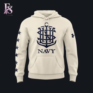 The Under Armour Cream Navy Midshipmen Navy vs Army Game Hoodie 3 is made to feel good and look good.