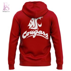 High-quality image focusing on the details of Washington State Butch T Cougar Hoodie.