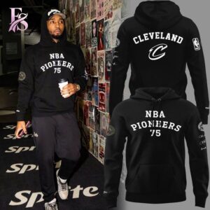 Detailed front view of 2026 Cleveland Cavaliers NBA Pioneers Day Hoodie 1 showing vibrant colors and clean finishing.