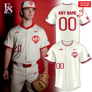 Clear product photo of 2026 Ohio State Buckeyes Throwback Uniform Baseball Jersey 1 with modern design and everyday appeal.