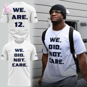 Detailed front view of 2026 Seattle Seahawks We Did Not Care Hoodie 4 showing vibrant colors and clean finishing.