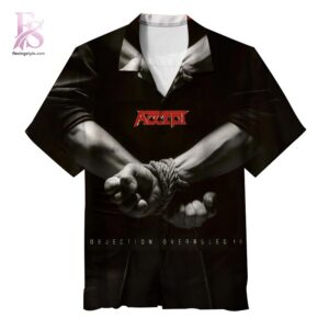 Detailed product photo of Accept Band Objection Overruled album Hawaiian Shirt 1 with eye-catching graphics.