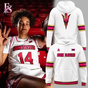 High-quality view of Arizona State Sun Devils Basketball Pink for a Purpose Hoodie 1 featuring a stylish custom design, perfect for everyday wear or street fashion.