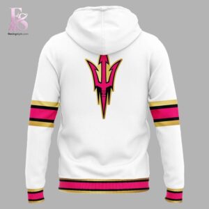 High-quality view of Arizona State Sun Devils Basketball Pink for a Purpose Hoodie 3 featuring a stylish custom design, perfect for everyday wear or street fashion.