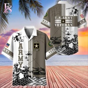 High-quality image of Army US Veterans Military Hawaiian Shirt 1 with vibrant colors and sharp details.
