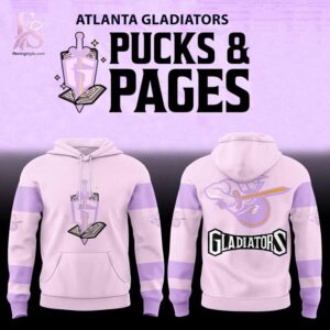 Clear product photo of Atlanta Gladiators Pucks and Pages Night Hoodie 1 with modern design and everyday appeal.