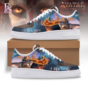High-quality image of Avatar I See You Air Force Shoes 1 with vibrant colors and sharp details.