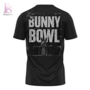 High-quality view of Bad Bunny Bowl T Shirt 3 featuring a stylish custom design, perfect for everyday wear or street fashion.