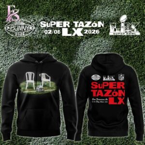 Detailed product photo of Bad Bunny x Super Bowl LX Taz n Chairs Hoodie 1 with eye-catching graphics.