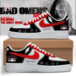 High-quality image of Bad Omens Do You Feel Love Tour Air Force Shoes 1 with vibrant colors and sharp details.