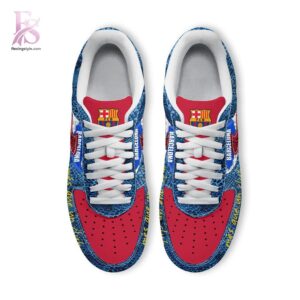 Stylish streetwear outfit featuring modern casual layering in Barcelona FC Nike Air Force 1 2 perfect for everyday fashion looks