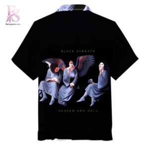 Detailed product photo of Black Sabbath Heaven and Hell album Hawaiian Shirt 2 with eye-catching graphics.