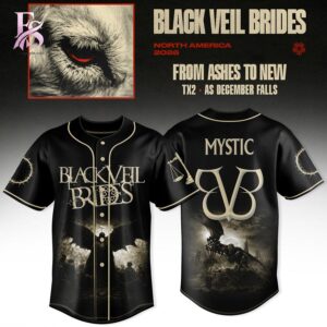 Clear product photo of Black Veil Brides From Ashes To New Tour 2026 Baseball Jersey 4 with modern design and everyday appeal.