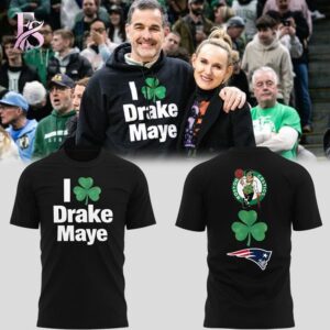 An exclusive team spirit fashion item with vibrant printing and sleek finishing in Boston Celtics New England Patriots I Drake Maye Hoodie 2