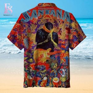 High-quality image of Carlos Santana Universal Hawaiian Shirt 2 with vibrant colors and sharp details.