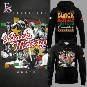 Detailed front view of Chicago Cubs Black History Month Hoodie 1 showing vibrant colors and clean finishing.